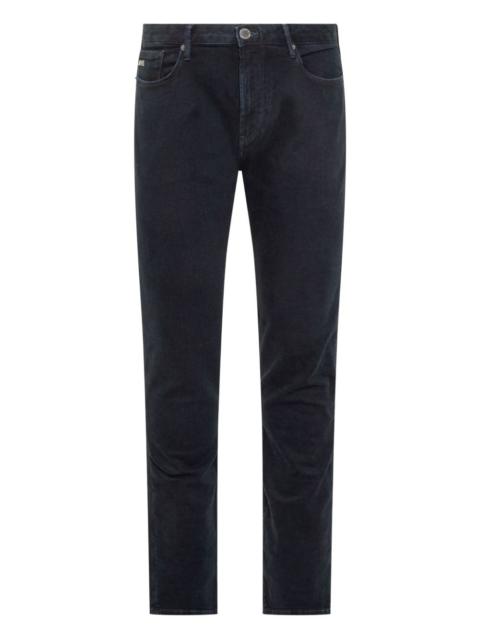 five-pocket logo-plaque jeans