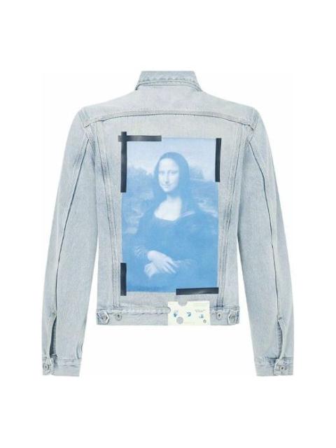Off-White SS21 Back Printing Denim Jacket Blue OMYE054R21DEN0024010