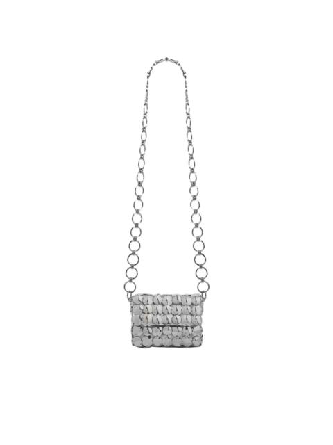 metallic silver shoulder bag