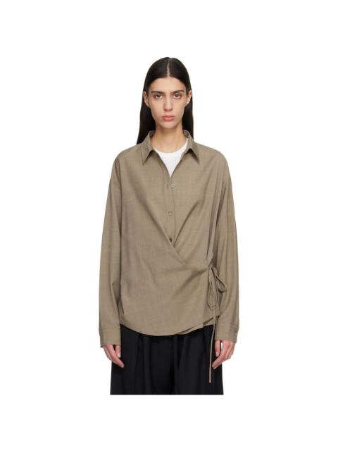 Brown Side Twisted Shirt