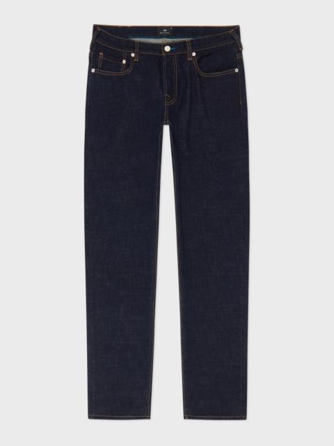 Tapered-Fit Indigo-Rinse 'Crosshatch Stretch' Jeans