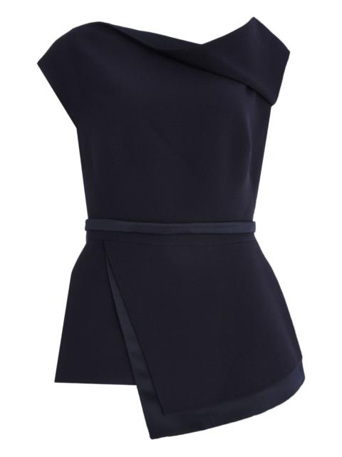 Farrah asymmetric-hem peplum blouse