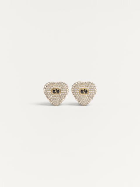 COEUR ROYAL METAL, ENAMEL AND SWAROVSKI® CRYSTAL EARRINGS