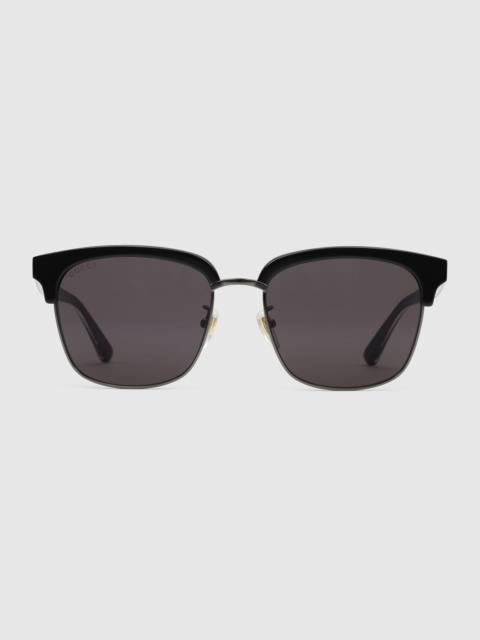 Rectangular-frame metal sunglasses