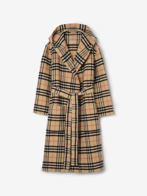 Check Wool Cashmere Robe
