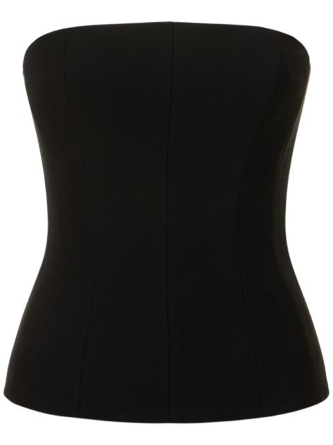 Strapless crepe bustier top