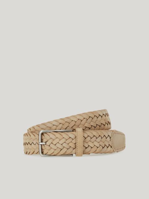 BEIGE TIGHTLY WOVEN SUEDE BELT