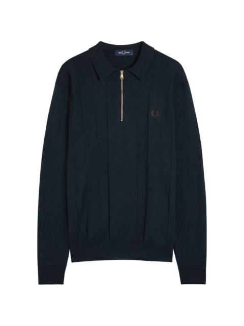 half-zip logo-embroidered polo shirt