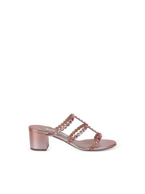 Tequila crystal-embellished scalloped sandals
