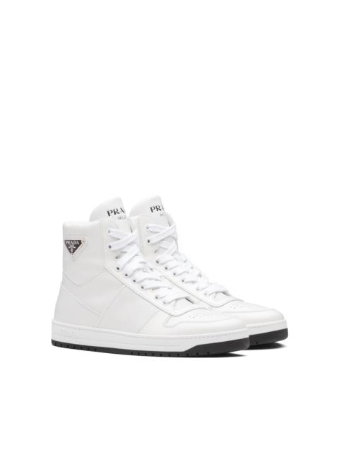 Downtown perforated leather high-top sneakers