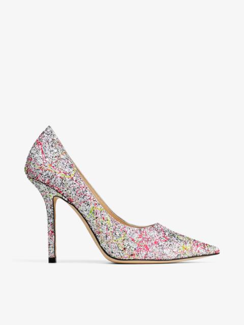 Love 100
Splattered Coarse Glitter Fabric Pumps