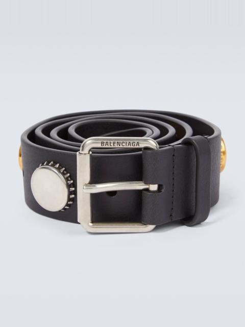 Embellished leather belt