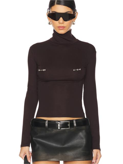 Pierced Turtleneck Top