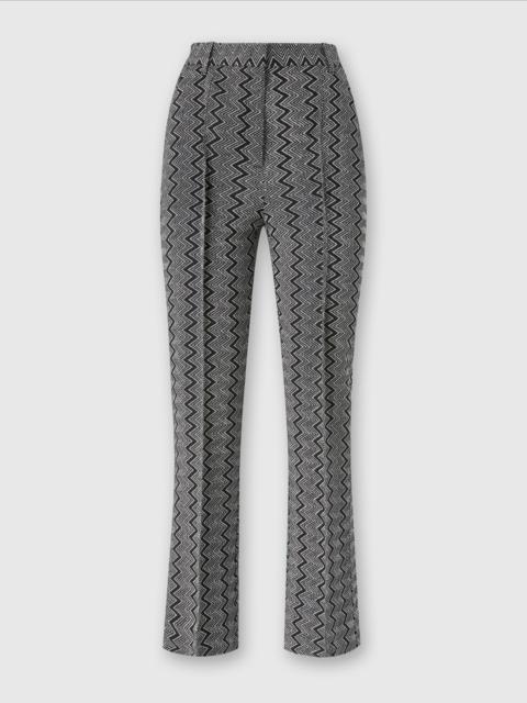 Cropped trousers with zig zag lamé motif
