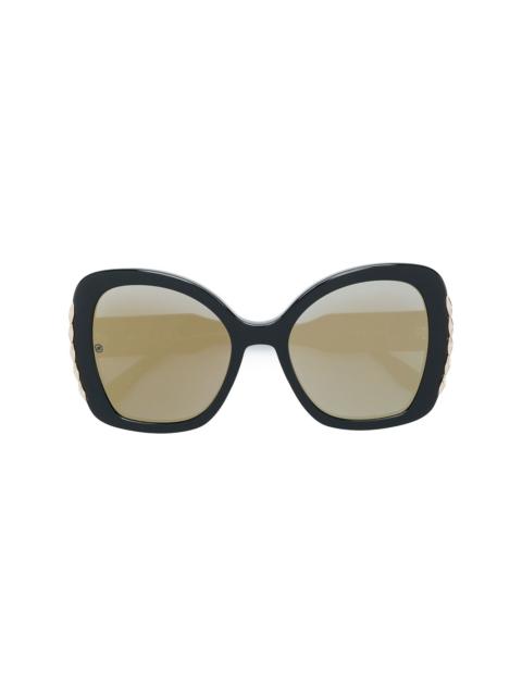 trim detail oversized sunglasses