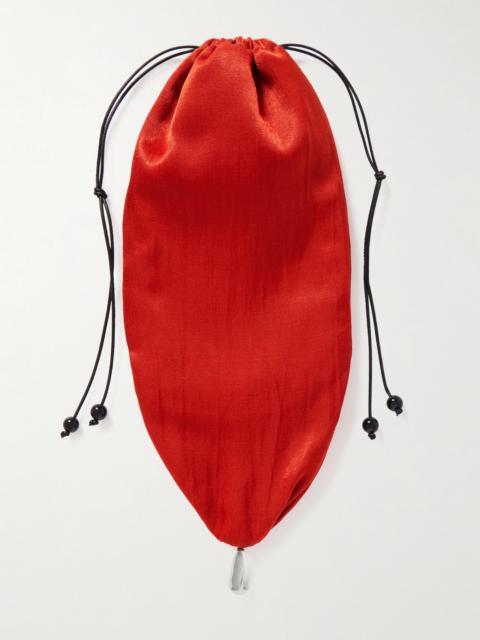 Teardrop Embellished Satin Drawstring Pouch