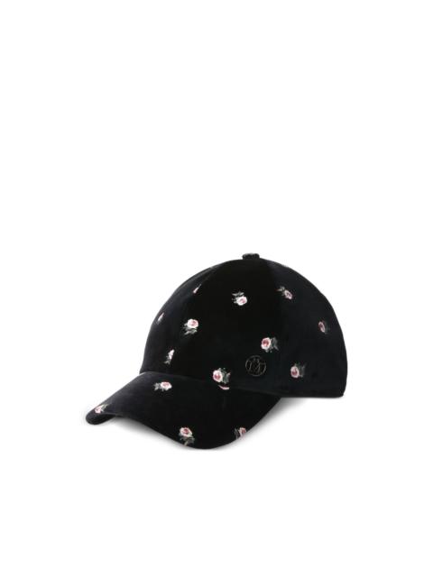 floral-embroidered hat