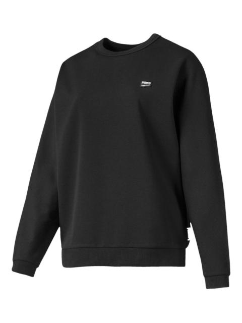 embossed-logo crew-neck sweatshirt