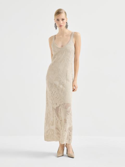 Dazzling water lillies dress in linen and cotton