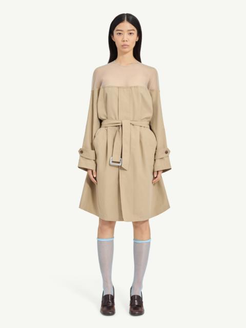 High-Cut Cotton Trench Dress