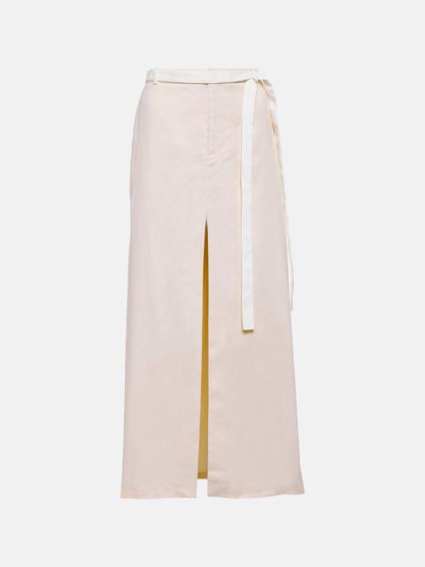 Dune mid-rise linen-blend maxi skirt