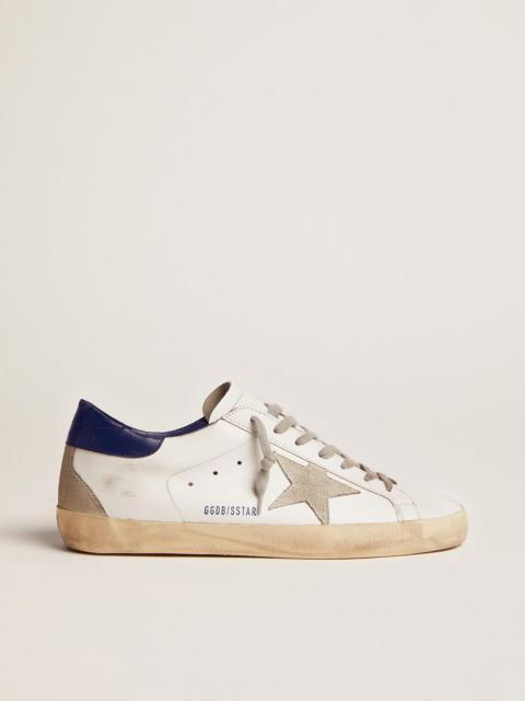 Golden Goose Men's Super-Star with suede star and blue heel tab ...