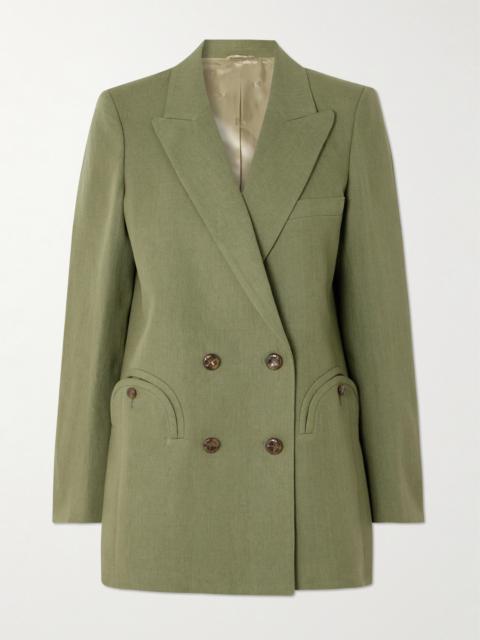 Midday Sun Double-breasted Linen Blazer