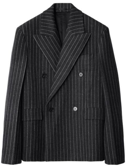 pinstripe double-breasted blazer
