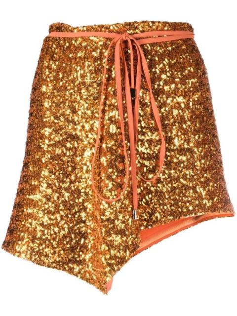asymmetric sequined miniskirt