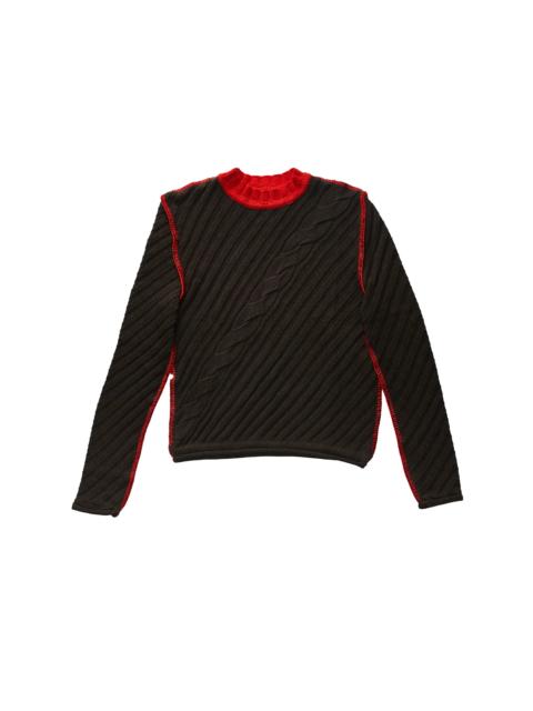 Edward Cuming Ribbed Contrast Sweater Brown