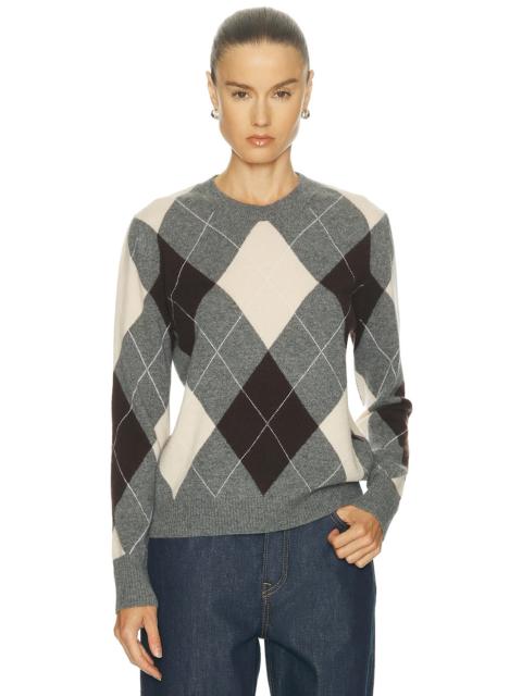 Knit Cashmere Argyle Sweater