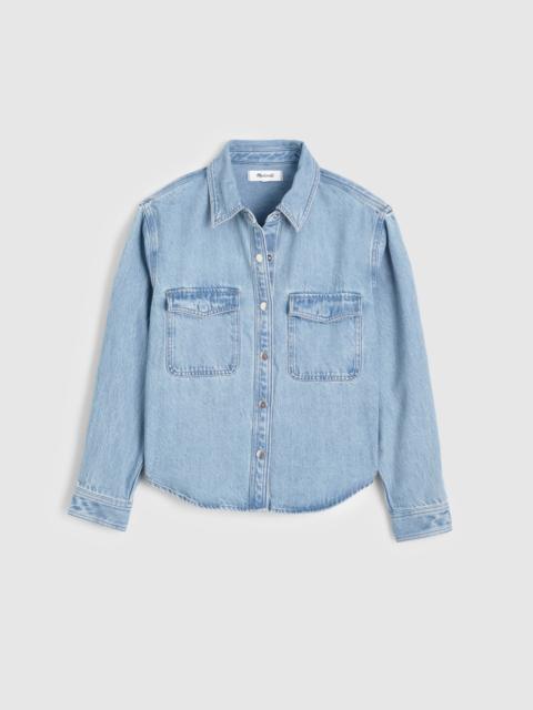 Airy Denim Relaxed Shirt-Jacket