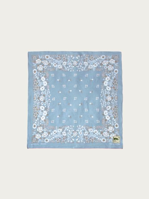 Fastcolor Selvedge Bandanna (CHURCHILL GARDEN) 20x20 - Sax