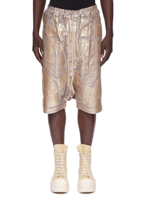 Gold Hollywood Drawstring Pods Denim Shorts