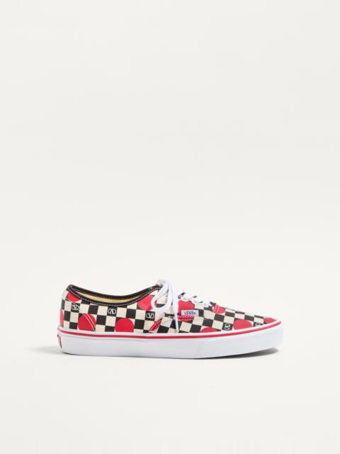 VALENTINO GARAVANI AND VANS LOW-TOP TRAINER IN FABRIC WITH VLOGO CHECKERBOARD PRINT AND POLKA DOT DE