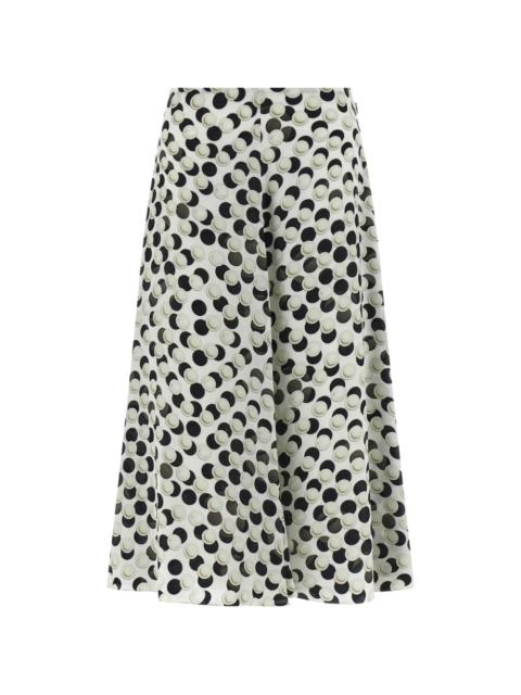 jacquard polka-dot midi skirt