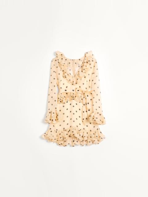 SHORT DRESS IN ORGANZA WITH POLKA DOT PRINT