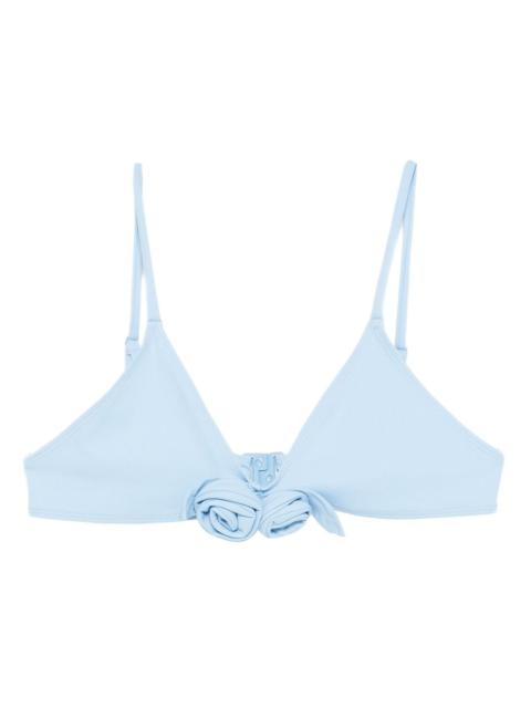 bow-detail ribbed bikini top