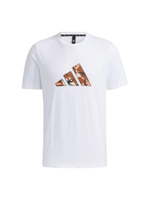 adidas Ub Gxf T Box Sports Camouflage Printing Logo Short Sleeve White GP0852