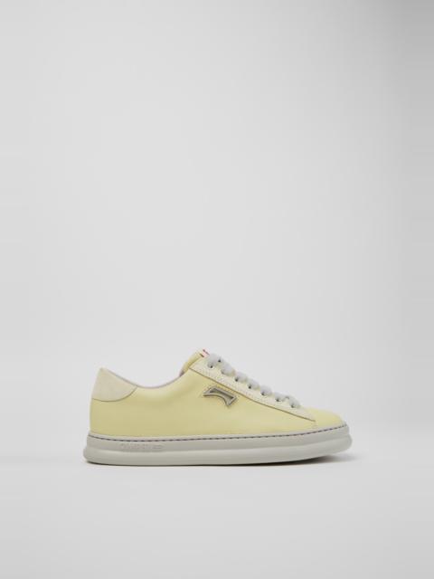 Yellow Leather and Nubuck Sneakers for Women.