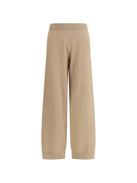 ribbed jewel-detail trousers