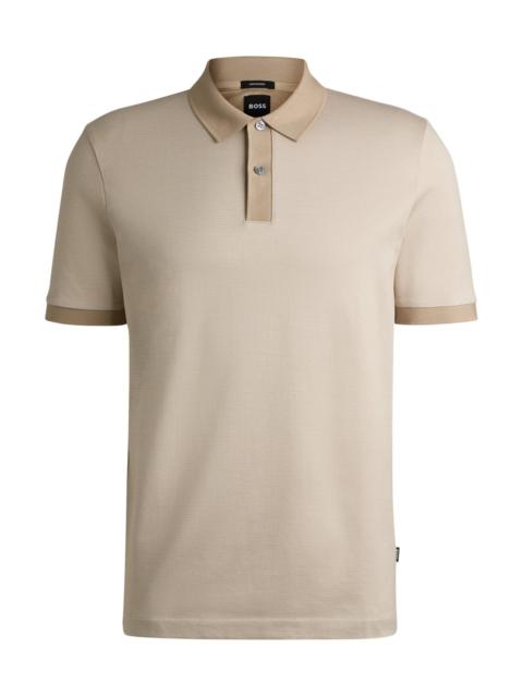 MERCERIZED-COTTON POLO SHIRT WITH MICRO PATTERN