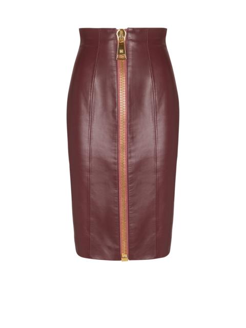 Lambskin leather pencil skirt