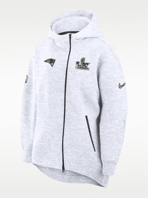 New England Patriots Super Bowl LX Opening Night Tech Fleece Women's Nike NFL Full-Zip Hooded Cape