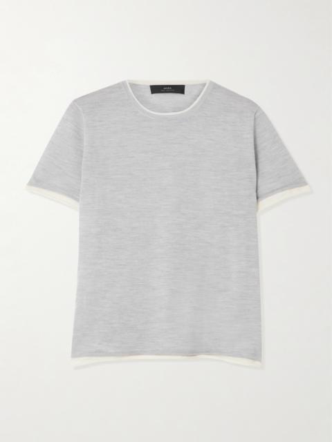 Selcombe Layered Two-tone Organic Cashmere Top