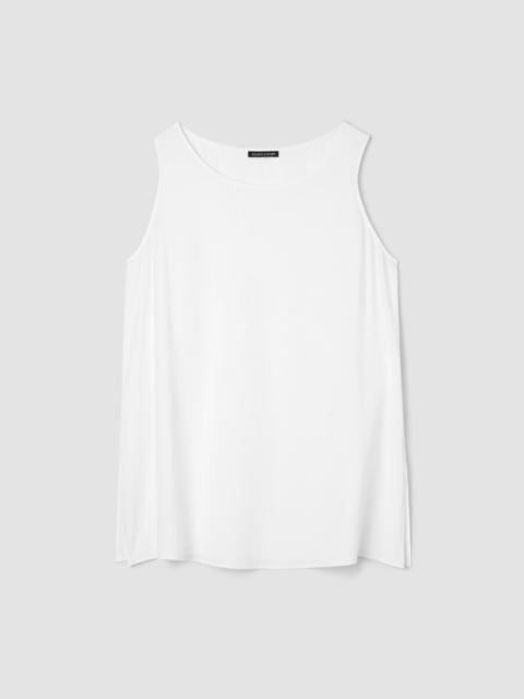 Silk Georgette Crepe Ballet Neck Long Tank