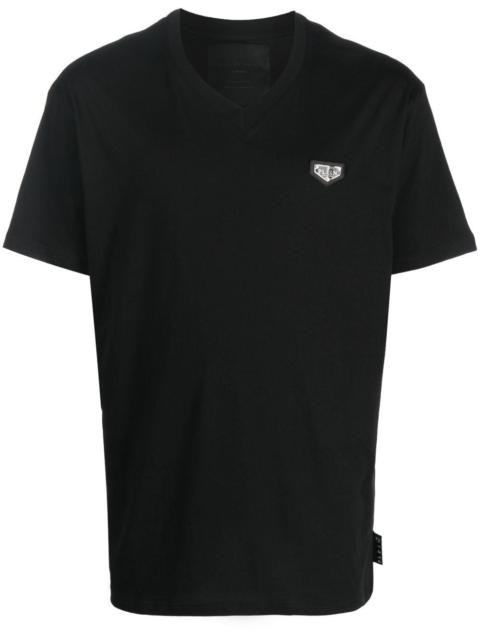 logo-plaque V-neck T-shirt