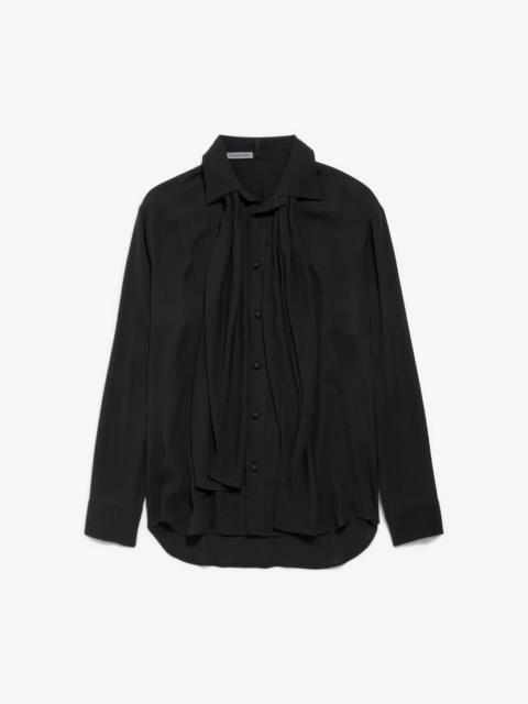 Women's Scarf Shirt in Black