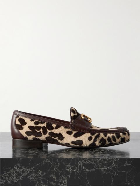 Vlogo Signature 20 Leather-trimmed Leopard-print Calf Hair Loafers