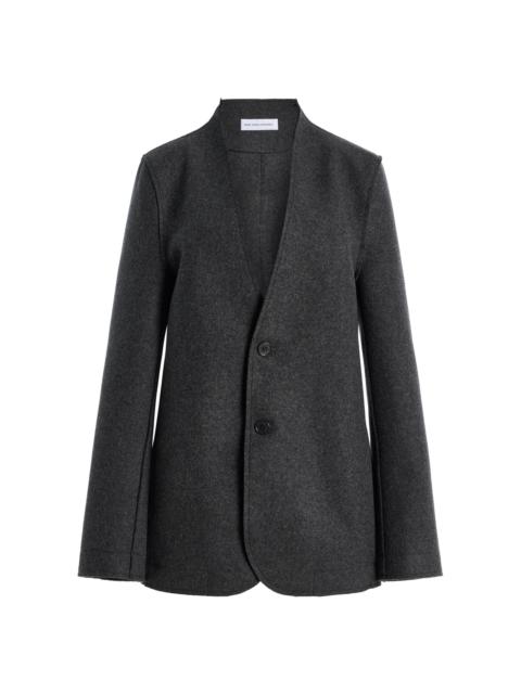 Base Classic Single-Breasted Wool Blazer grey